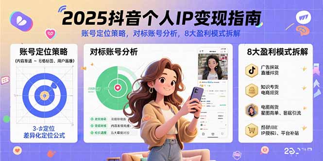 2025抖音个人IP变现指南，账号定位策略，对标账号分析，8大盈利模式拆解 - 宏盛创业网-宏盛创业网