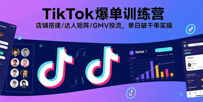 TikTok爆单训练营，店铺搭建/达人矩阵/GMV投流，单日破千单实操 - 宏盛创业网-宏盛创业网