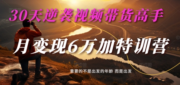 30天逆袭视频带货高手，单月变现6万加特训营-麦子甜 - 宏盛创业网-宏盛创业网
