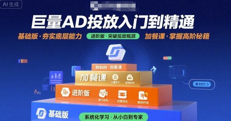 巨量AD投放入门到精通，基础版+进阶版+加餐课 - 宏盛创业网-宏盛创业网