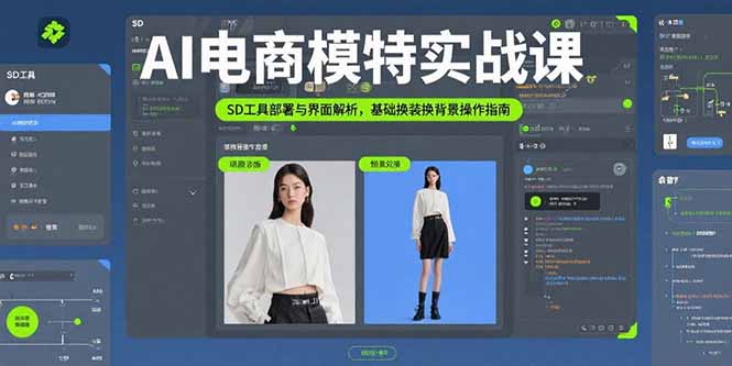 AI电商模特实战课，SD工具部署与界面解析，基础换装换背景操作指南 - 宏盛创业网-宏盛创业网