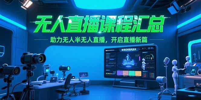 无人直播课程汇总，含非实时防风技术，助力无人半无人直播，开启直播新篇 - 宏盛创业网-宏盛创业网
