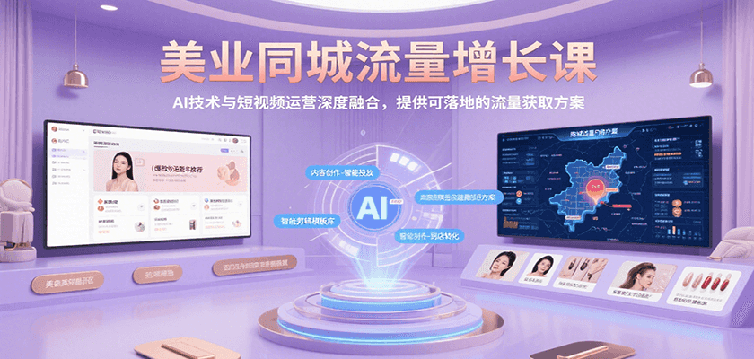 美业同城流量增长课，AI技术与短视频运营深度融合，提供可落地的流量获取方案 - 宏盛创业网-宏盛创业网