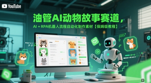 油管AI动物故事赛道，AI+RPA机器人流程自动化制作素材【保姆级教程】 - 宏盛创业网-宏盛创业网