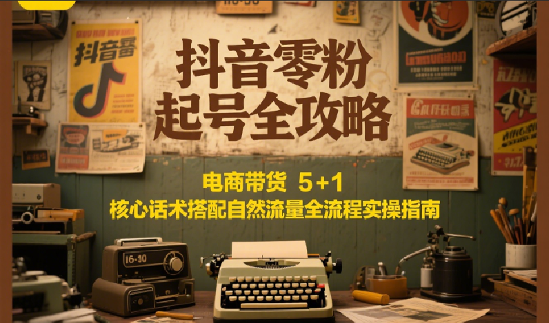 抖音零粉起号全攻略：电商带货 5+1 核心话术搭配自然流量全流程实操指南 - 宏盛创业网-宏盛创业网