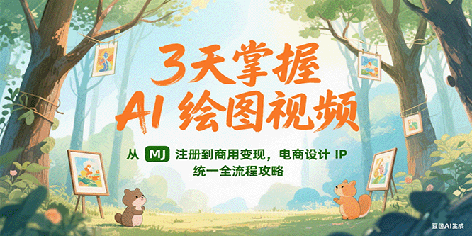 3天掌握AI绘图视频，从MJ 注册到商用变现，电商设计IP统一全流程攻略 - 宏盛创业网-宏盛创业网