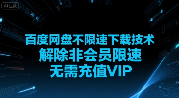 百度网盘不限速下载技术，解除非会员限速，无需充值VIP - 宏盛创业网-宏盛创业网