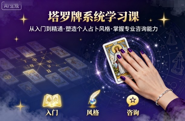 塔罗牌系统学习课，助你从入门到精通，塑造个人占卜风格，掌握专业咨询能力 - 宏盛创业网-宏盛创业网