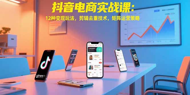 抖音电商实战课：12种变现玩法，剪辑去重技术，矩阵运营策略 - 宏盛创业网-宏盛创业网