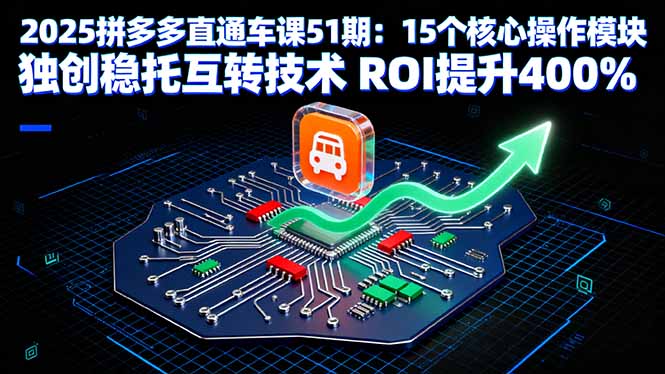 2025拼多多直通车课51期：15个核心操作模块 独创稳托互转技术 ROI提升400% - 宏盛创业网-宏盛创业网