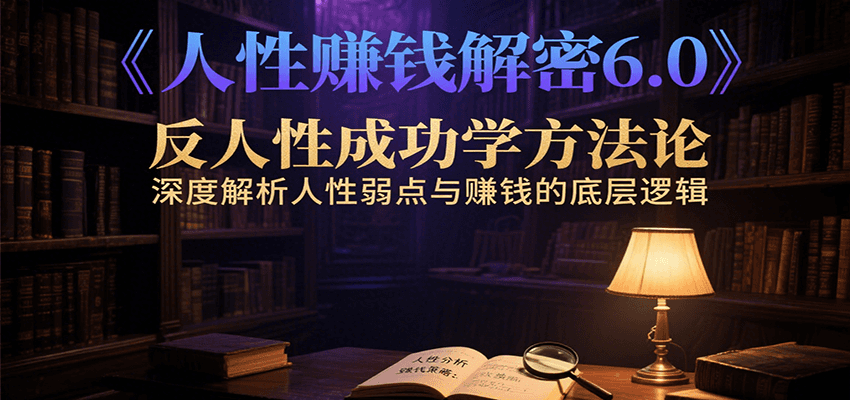 人性赚钱解密6.0，反人性成功学方法论，深度解析人性弱点与赚钱的底层逻辑 - 宏盛创业网-宏盛创业网
