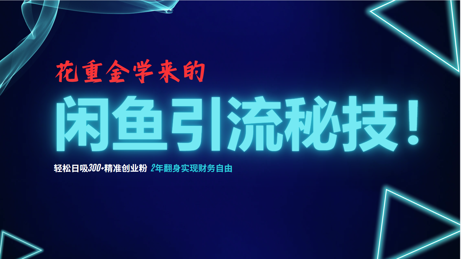 花重金学来的闲鱼引流秘技！轻松日吸300+精准创业粉，每天躺赚5000+，2... - 宏盛创业网-宏盛创业网