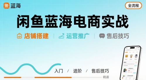 闲鱼蓝海电商实战，店铺搭建运营售后全流程 - 宏盛创业网-宏盛创业网