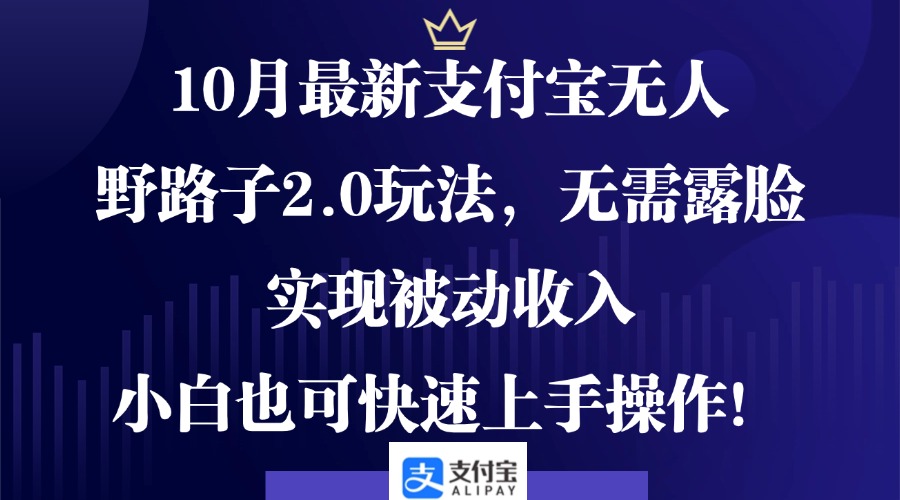 10月最新支付宝无人野路子2.0玩法，无需露脸，实现被动收入，小白也可... - 宏盛创业网-宏盛创业网