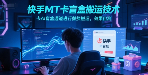 快手MT卡盲盒搬运技术，卡AI盲盒通道进行替换搬运，效果自测 - 宏盛创业网-宏盛创业网