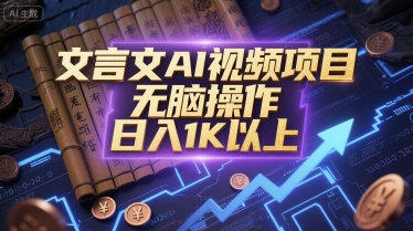 文言文AI视频项目，无脑操作，日入1K以上 - 宏盛创业网-宏盛创业网