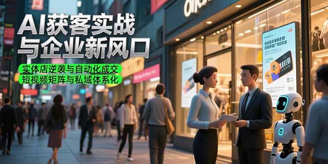 AI获客实战与企业新风口，实体店逆袭与自动化成交 短视频矩阵与私域体系化 - 宏盛创业网-宏盛创业网
