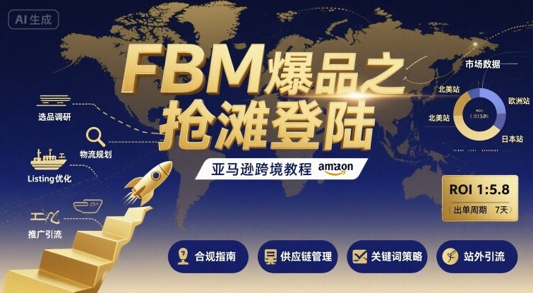 FBM爆品之抢滩登陆-亚马逊跨境教程 - 宏盛创业网-宏盛创业网