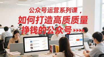 公众号运营系列课，如何打造高质量挣钱的公众号 - 宏盛创业网-宏盛创业网