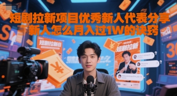 短剧拉新项目优秀新人代表分享新人怎么月入过1W的诀窍 - 宏盛创业网-宏盛创业网