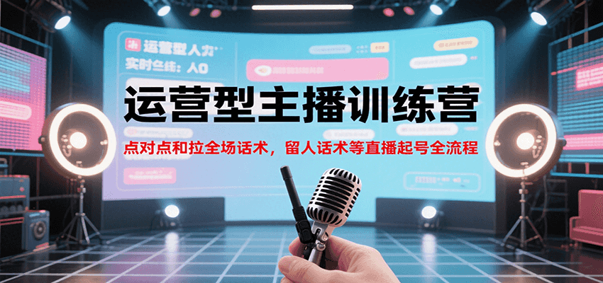 运营型主播训练营，点对点和拉全场话术，留人话术等直播起号全流程(更新8月) - 宏盛创业网-宏盛创业网