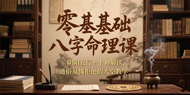 零基础八字命理课，阴阳五行+十神解读，通俗易懂拒绝假大空教学 - 宏盛创业网-宏盛创业网