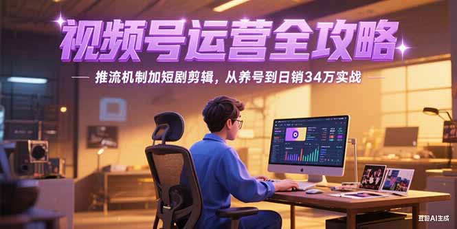 2025视频号运营全攻略，推流机制加短剧剪辑，从养号到日销34万实战 - 宏盛创业网-宏盛创业网