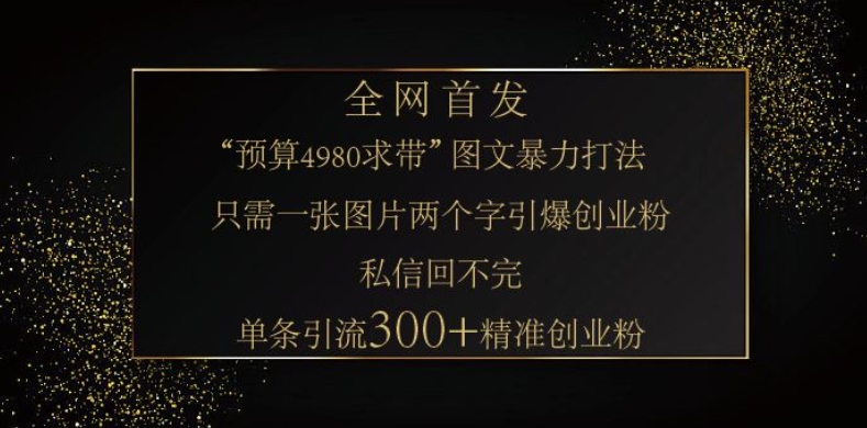 小红书神奇图片引流法，只需一张图，就能单条笔记凭借此方法，轻松引流 300 + 精准创业粉 - 宏盛创业网-宏盛创业网