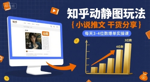 小说推文干货分享之知乎动静图玩法，每天3-4位数爆单实操课 - 宏盛创业网-宏盛创业网