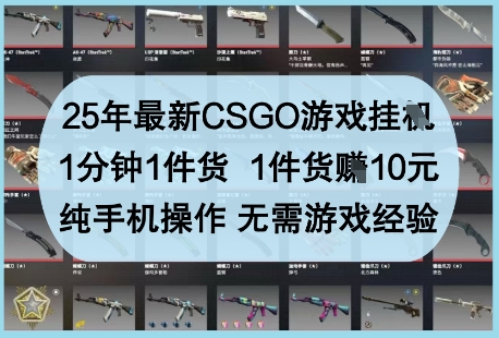 25年最新CSGO游戏挂G，1分钟1件货，1件货挣10元，纯手机操作，无需游戏经验【揭秘】 - 宏盛创业网-宏盛创业网