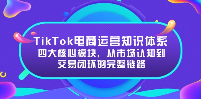 TikTok电商运营知识体系：四大核心模块，从市场认知到交易闭环的完整链路 - 宏盛创业网-宏盛创业网