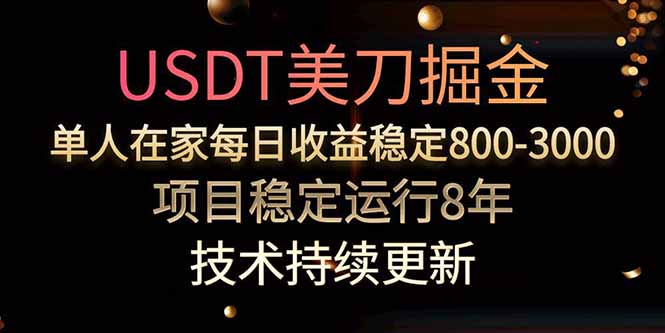 USDT美刀掘金，单人每日收益800-3000，稳定运行8年 - 宏盛创业网-宏盛创业网