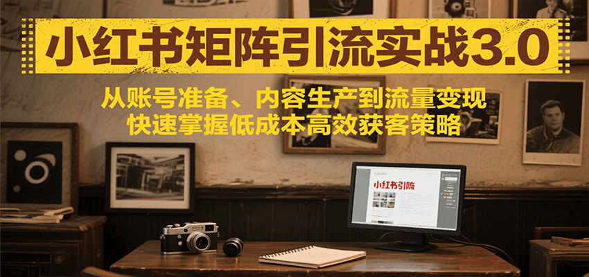 小红书矩阵引流3.0，从账号准备、内容生产到流量变现，快速掌握低成本高效获客策略 - 宏盛创业网-宏盛创业网