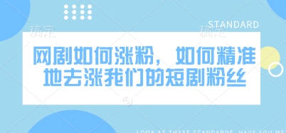 网剧如何涨粉，如何精准地去涨我们的短剧粉丝 - 宏盛创业网-宏盛创业网