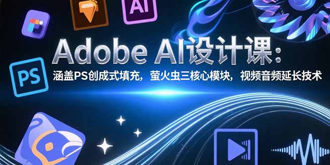 Adobe AI设计课：涵盖PS创成式填充，萤火虫三核心模块，视频音频延长技术 - 宏盛创业网-宏盛创业网
