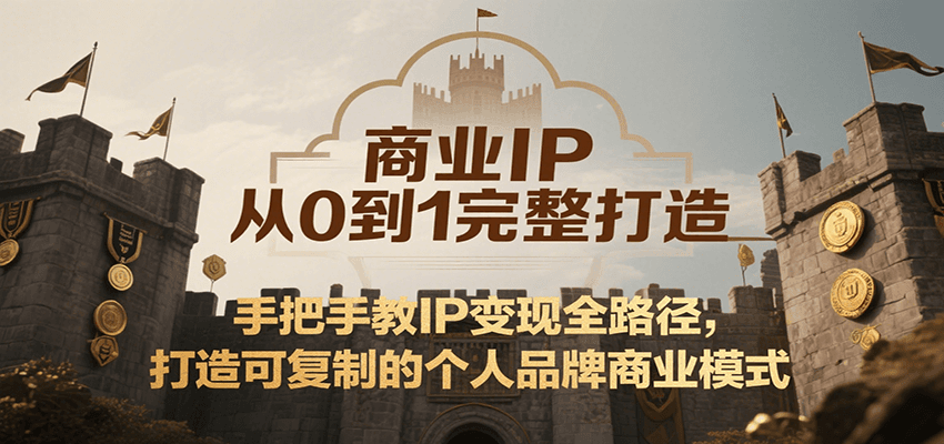 商业IP从0到1完整打造，手把手教IP变现全路径，打造可复制的个人品牌商业模式 - 宏盛创业网-宏盛创业网