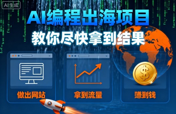 AI编程出海项目，教你尽快拿到结果-做出网站、拿到流量、賺到钱 - 宏盛创业网-宏盛创业网