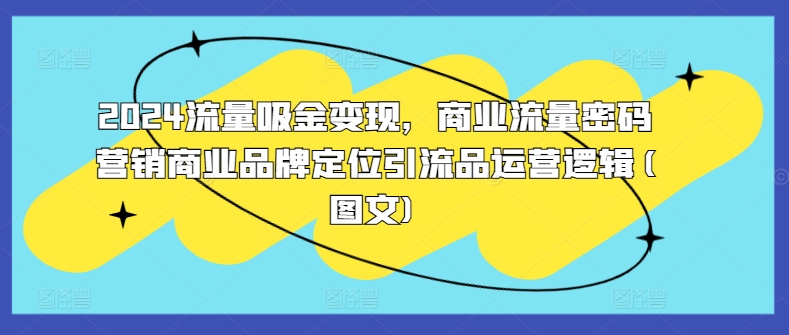 2024流量吸金变现，商业流量密码营销商业品牌定位引流品运营逻辑(图文) - 宏盛创业网-宏盛创业网