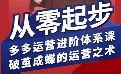 拼多多运营进阶系统课，从零起步，多多运营进阶体系课，破茧成蝶的运营之术 - 宏盛创业网-宏盛创业网