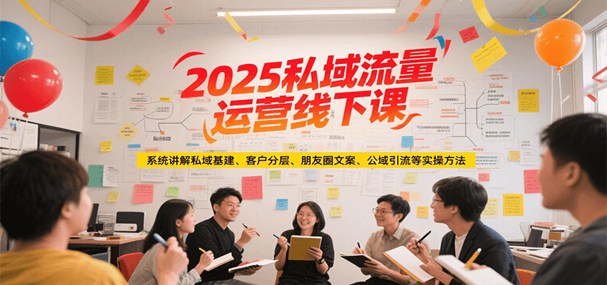 2025私域流量运营线下课，系统讲解私域基建/客户分层/朋友圈文案/公域引流等实操方法 - 宏盛创业网-宏盛创业网