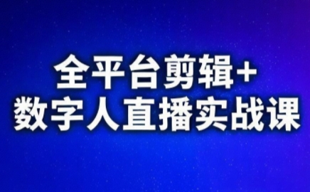 视频号、快手、抖音全平台剪辑+数字人直播实战课(更新7月)​ - 宏盛创业网-宏盛创业网