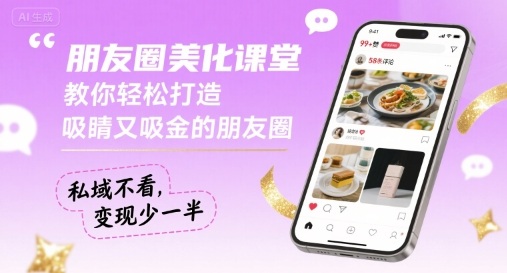 朋友圈美化课堂，教你轻松打造，吸睛又吸金的朋友圈，私域不看，变现少一半 - 宏盛创业网-宏盛创业网