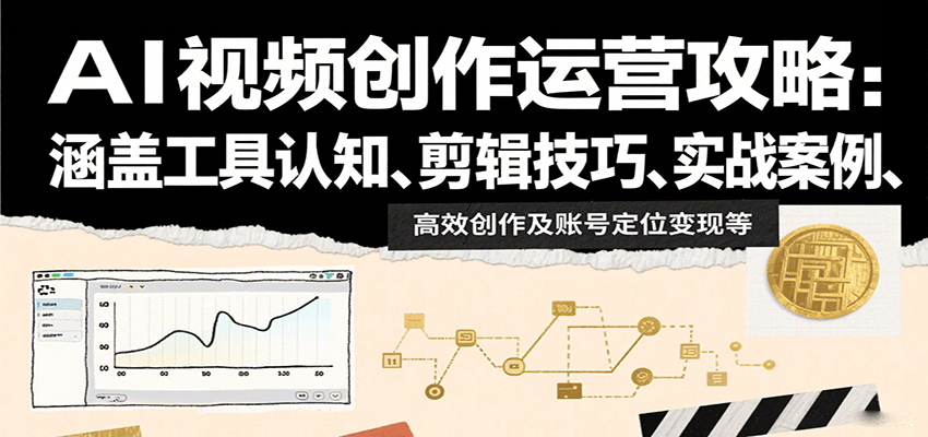 AI视频创作运营攻略：涵盖工具认知、剪辑技巧、实战案例、高效创作及账号定位变现等 - 宏盛创业网-宏盛创业网