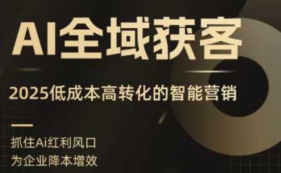 AI全域获客实训营，2025低成本高转化的智能营销，精准找客，高效营销 - 宏盛创业网-宏盛创业网