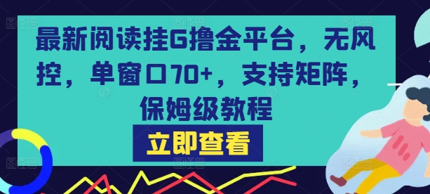 最新阅读挂G撸金平台，无风控，单窗口70+，支持矩阵，保姆级教程【揭秘】 - 宏盛创业网-宏盛创业网