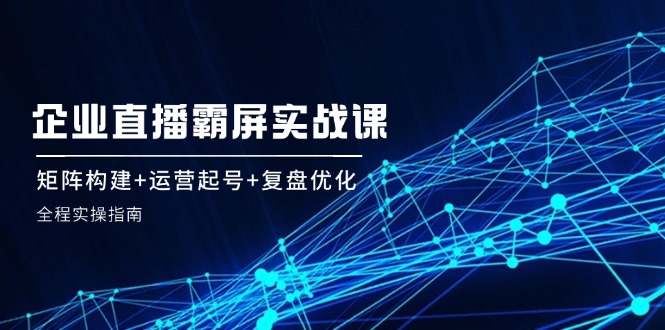 企业直播霸屏实战课：矩阵构建+运营起号+复盘优化，全程实操指南 - 宏盛创业网-宏盛创业网