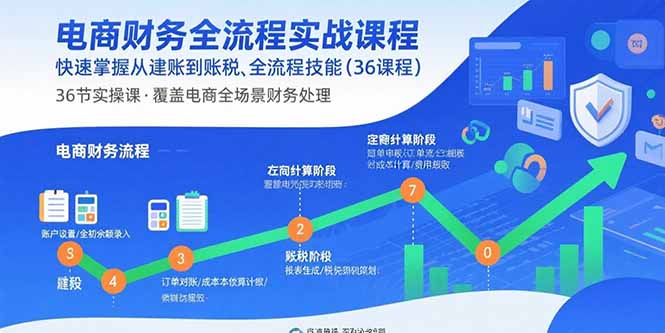 电商财务全流程实战课程：快速掌握从建账到报税的全流程技能(36节课 - 宏盛创业网-宏盛创业网
