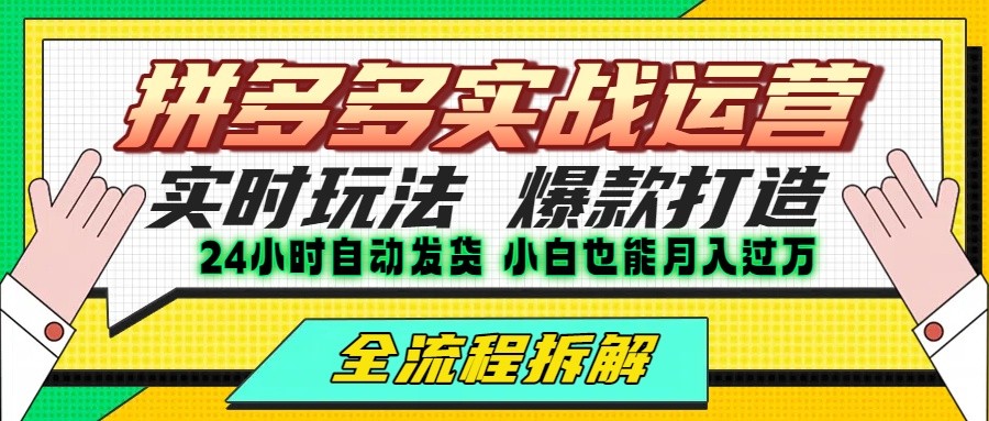 拼多多最新实战运营高投产：长久稳定项目，单店利润一天三位数 - 宏盛创业网-宏盛创业网