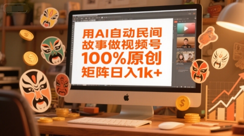 用AI自动民间故事做视频号，100%原创，矩阵日入1k+ - 宏盛创业网-宏盛创业网