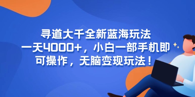 寻道大千全新蓝海玩法，一天4000+，小白一部手机即可操作，无脑变现玩法！ - 宏盛创业网-宏盛创业网